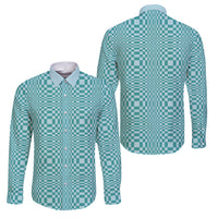 Cyan Filipino Binakol Motifs Family Matching Puletasi and Hawaiian Shirt Mabuhay Philippines Festival Kusikus Pattern LT14 Dad's Shirt - Long Sleeve Cyan - Polynesian Pride