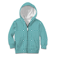 Cyan Filipino Binakol Motifs Kid Hoodie Mabuhay Philippines Festival Kusikus Pattern LT14 Zip Hoodie Cyan - Polynesian Pride