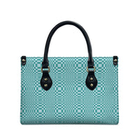 Cyan Filipino Binakol Motifs Leather Bag Mabuhay Philippines Festival Kusikus Pattern LT14 - Polynesian Pride
