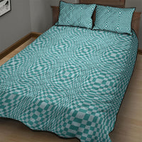 Cyan Filipino Binakol Motifs Quilt Bed Set Mabuhay Philippines Festival Kusikus Pattern LT14 - Polynesian Pride