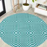 Cyan Filipino Binakol Motifs Round Carpet Mabuhay Philippines Festival Kusikus Pattern LT14 Cyan - Polynesian Pride