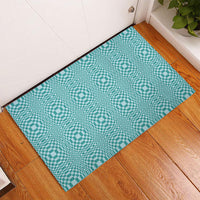 Cyan Filipino Binakol Motifs Rubber Doormat Mabuhay Philippines Festival Kusikus Pattern LT14 - Polynesian Pride