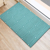 Cyan Filipino Binakol Motifs Rubber Doormat Mabuhay Philippines Festival Kusikus Pattern LT14 - Polynesian Pride