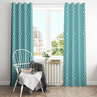 Cyan Filipino Binakol Motifs Window Curtain Mabuhay Philippines Festival Kusikus Pattern LT14 - Polynesian Pride