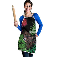 Meri Kirihimete New Zealand Apron Piwakawaka Koru Fern Mix Pohutukawa LT14 - Polynesian Pride