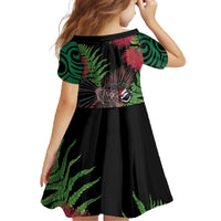 Meri Kirihimete New Zealand Family Matching Off The Shoulder Long Sleeve Dress and Hawaiian Shirt Piwakawaka Koru Fern Mix Pohutukawa LT14 - Polynesian Pride