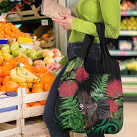 Meri Kirihimete New Zealand Grocery Bag Piwakawaka Koru Fern Mix Pohutukawa LT14 - Polynesian Pride