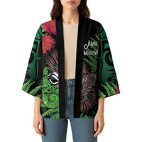 Meri Kirihimete New Zealand Kimono Piwakawaka Koru Fern Mix Pohutukawa LT14 - Polynesian Pride