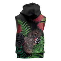 Meri Kirihimete New Zealand Sleeveless Zip Hoodie Piwakawaka Koru Fern Mix Pohutukawa LT14 - Polynesian Pride