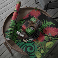 Meri Kirihimete New Zealand Wrapping Paper Piwakawaka Koru Fern Mix Pohutukawa LT14 - Polynesian Pride