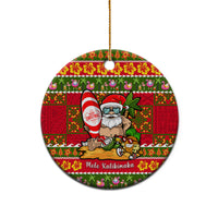 Hawaii Surfing Santa Christmas Ceramic Ornament Tropical Pineapple Mele Kalikimaka Quilt Pattern LT14 - Polynesian Pride