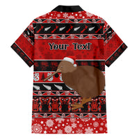 Personalised New Zealand Christmas Family Matching Summer Maxi Dress and Hawaiian Shirt Aotearoa Kiwi Meri Kirihimete Red Version LT14 - Polynesian Pride