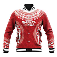 Custom Tonga Mate Maa Baseball Jacket Go Champions Tongan Ngatu - Red