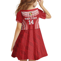 Custom Tonga Mate Maa Family Matching Tank Maxi Dress and Hawaiian Shirt Go Champions Tongan Ngatu - Red LT14 - Polynesian Pride