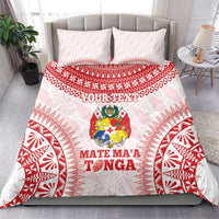 Custom Tonga Mate Maa Bedding Set Go Champions Tongan Ngatu - White
