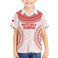 Custom Tonga Mate Maa Kid Hawaiian Shirt Go Champions Tongan Ngatu - White