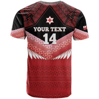 Custom Mate Maa Tonga XIII T Shirt Tongan Kupesi Ngatu - Rugby Style