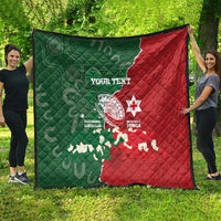Custom Tonga And Australia Rugby Quilt Mate Maa Tongan Ngatu Mix Kangaroos Aboriginal