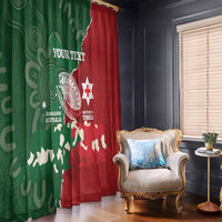 Custom Tonga And Australia Rugby Window Curtain Mate Maa Tongan Ngatu Mix Kangaroos Aboriginal
