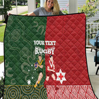 Custom Mate Maa Tonga And Kangaroo Australia Quilt Tongan Kupesi Mix Aboriginal Art