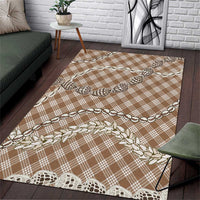 Brown Aloha Hawaii Shell Lei Area Rug Palaka Hebrew Cone Honey Cowrie Elegant Curves - Polynesian Pride