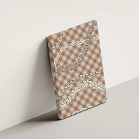 Brown Aloha Hawaii Shell Lei Canvas Wall Art Palaka Hebrew Cone Honey Cowrie Elegant Curves - Polynesian Pride