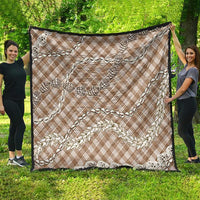 Brown Aloha Hawaii Shell Lei Quilt Palaka Hebrew Cone Honey Cowrie Elegant Curves - Polynesian Pride