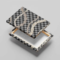 Black Aloha Hawaii Shell Lei Canvas Wall Art Palaka Hebrew Cone Honey Cowrie Elegant Curves - Polynesian Pride