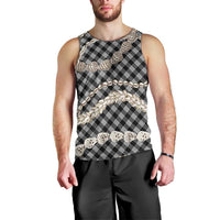 Black Aloha Hawaii Shell Lei Men Tank Top Palaka Hebrew Cone Honey Cowrie Elegant Curves - Polynesian Pride