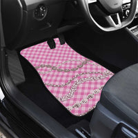 Pink Aloha Hawaii Shell Lei Car Mats Palaka Hebrew Cone Honey Cowrie Elegant Curves - Polynesian Pride