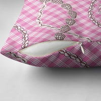 Pink Aloha Hawaii Shell Lei Pillow Cover Palaka Hebrew Cone Honey Cowrie Elegant Curves - Polynesian Pride