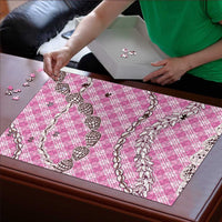 Pink Aloha Hawaii Shell Lei Puzzle Palaka Hebrew Cone Honey Cowrie Elegant Curves - Polynesian Pride