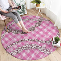 Pink Aloha Hawaii Shell Lei Round Carpet Palaka Hebrew Cone Honey Cowrie Elegant Curves - Polynesian Pride