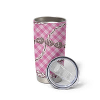 Pink Aloha Hawaii Shell Lei Tumbler Cup Palaka Hebrew Cone Honey Cowrie Elegant Curves - Polynesian Pride