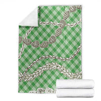 Green Aloha Hawaii Shell Lei Blanket Palaka Hebrew Cone Honey Cowrie Elegant Curves - Polynesian Pride