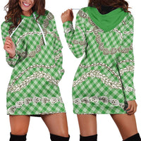 Green Aloha Hawaii Shell Lei Hoodie Dress Palaka Hebrew Cone Honey Cowrie Elegant Curves - Polynesian Pride