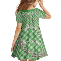 Green Aloha Hawaii Shell Lei Kid Short Sleeve Dress Palaka Hebrew Cone Honey Cowrie Elegant Curves - Polynesian Pride