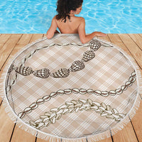Beige Aloha Hawaii Shell Lei Beach Blanket Palaka Hebrew Cone Honey Cowrie Elegant Curves - Polynesian Pride