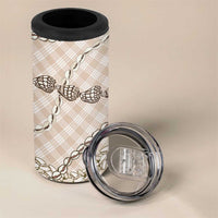 Beige Aloha Hawaii Shell Lei 4 in 1 Can Cooler Tumbler Palaka Hebrew Cone Honey Cowrie Elegant Curves - Polynesian Pride