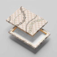 Beige Aloha Hawaii Shell Lei Canvas Wall Art Palaka Hebrew Cone Honey Cowrie Elegant Curves - Polynesian Pride