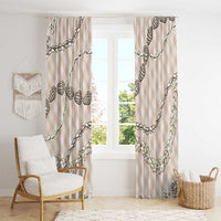 Beige Aloha Hawaii Shell Lei Window Curtain Palaka Hebrew Cone Honey Cowrie Elegant Curves - Polynesian Pride