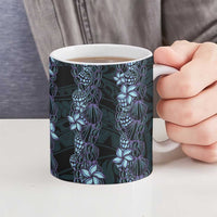 Purple Paradise Hawaii Shell Lei Ceramic Mug Hawaiian Sunrise Shell Hebrew Cone Plumeria - Polynesian Pride