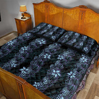 Purple Paradise Hawaii Shell Lei Quilt Bed Set Hawaiian Sunrise Shell Hebrew Cone Plumeria - Polynesian Pride