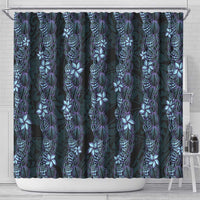 Purple Paradise Hawaii Shell Lei Shower Curtain Hawaiian Sunrise Shell Hebrew Cone Plumeria - Polynesian Pride