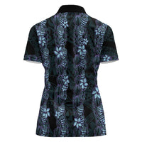 Purple Paradise Hawaii Shell Lei Women Polo Shirt Hawaiian Sunrise Shell Hebrew Cone Plumeria - Polynesian Pride