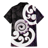Aotearoa Koru Family Matching Mermaid Dress and Hawaiian Shirt Purple Maori Paua Shell Mix Silver Fern LT14 - Polynesian Pride