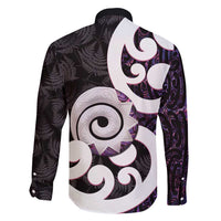Aotearoa Koru Family Matching Mermaid Dress and Hawaiian Shirt Purple Maori Paua Shell Mix Silver Fern LT14 - Polynesian Pride