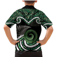 Koru Pounamu Aotearoa Family Matching Mermaid Dress and Hawaiian Shirt Maori Paua Shell Mix Silver Fern LT14 - Polynesian Pride