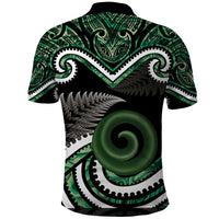 Koru Pounamu Aotearoa Polo Shirt Maori Paua Shell Mix Silver Fern LT14 - Polynesian Pride