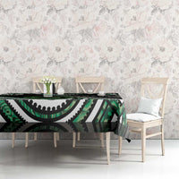 Koru Pounamu Aotearoa Tablecloth Maori Paua Shell Mix Silver Fern